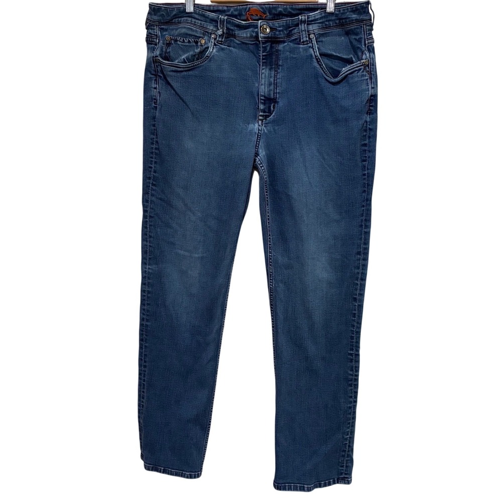 Tommy Bahama Sand Drifter Bay Mens 38x32 Medium Wash Straight Leg Jeans ST124424
